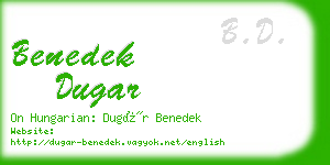 benedek dugar business card